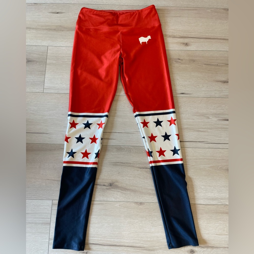 ✨Goldsheep✨ Red, White & Blue Leggings Size L